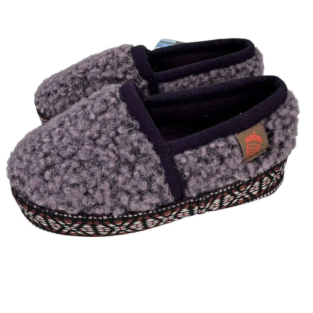 Acorn Kids' Slippers‎ L'il Woven Trim Moc Iris (purple) 8-9 A19009IRS